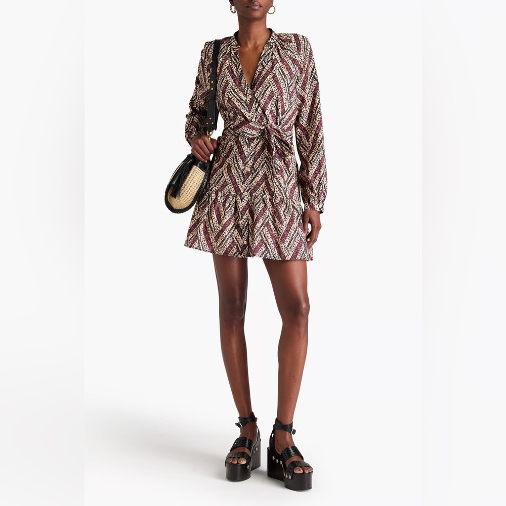 Veronica Beard Georgia Belted Mini Shirt Dress
